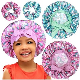 Heniho Gorros Satén Coleteros Niños Bonitos Pelo Niñas Cabello Rizado Que Duermen Lindo Pony Rosa Azul