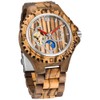 Dentily Mens Mechanical Wooden Watches Moon Phase Wood Watch for