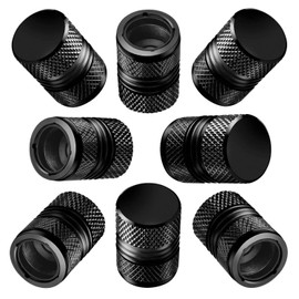 Car Tire Valve Stem Dust Caps, 8 Pcs-Universal Aluminum Tire Valve Cap Screw-On with Rubber Ring for Cars, SUVs, Bicycles, Motorcycles, Trucks