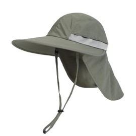 Creekstone Toddler Kids Sun Hat with Neck Flap UV Protection Wide Brim Summer Beach Hat for Toddler Girls Boys 2-9 Years (UK, Age, 2 Years, 4 Years, Green)