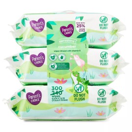 Parent's Choice Cucumber Scent Baby Wipes, (Choose Your Count) - 300 Count