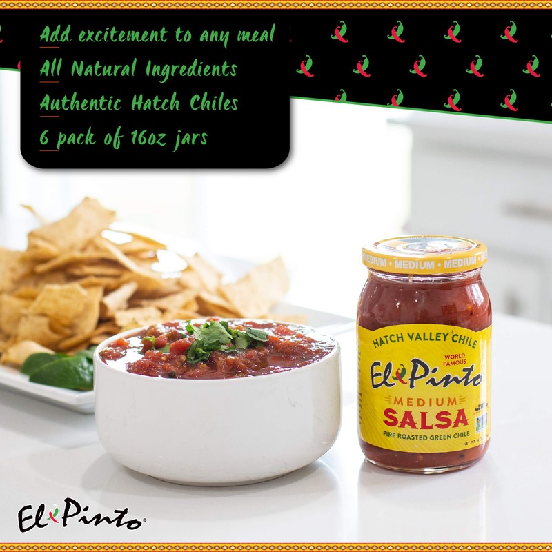 El Pinto Medium Salsa, 16 Ounce (Pack of 6)