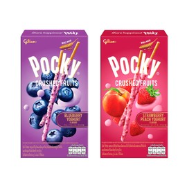 Pocky Crushed Fruits (Pack of Two) - Strawberry Peach Yoghurt Flavour & Blueberry Yoghurt Flavour