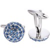Jonwo Round Cufflinks for Men Women with Crystals In Gift