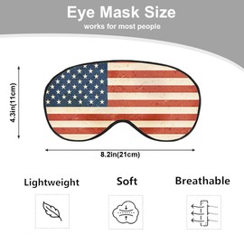 NOHSHE Flag Eye Mask Sleeping Mask Vintage Style Flag America Red White Striped Stars Sleep Masks Silky Soft Eye Cover for Women Men Shading Blindfold for Air Travel Sleeping