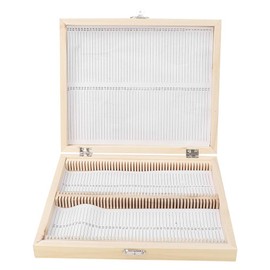100 Pcs Professional Prepared Wooden Microscope Storage Box for Kids Students Home School Basic Science Education