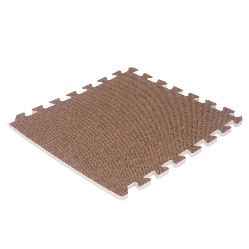 10pcs Cotton Linen Interlocking Carpet Tiles Anti Slip Floor Protection