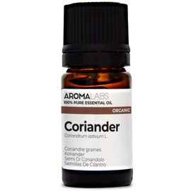BIO - Coriander Essential Oil - 5mL - 100% Pure, Natural, Chemotyped and AB Certified - AROMA LABS (French Brand)