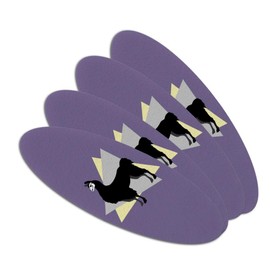Gothic Llama Double-Sided Oval Nail File Emery Board Set 4 Pack