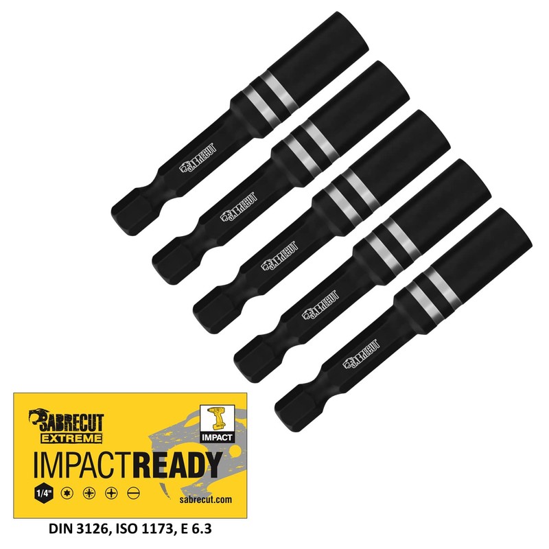 5 x SabreCut SC1160S2_5 55 mm Professional Magnetic Bit Holder