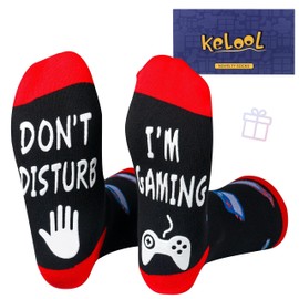 Kelool Do Not Disturb I'm Gaming Socks,Birthday Gifts for Men Teen Boys,Teenage Boy Mens Gift Ideas,Christmas Gifts for Kids,Stocking Stuffers for Men Teens Boys Gamer