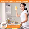 Dish Soap Dispenser Sponge Holder for Kitchen - Clear, 13oz