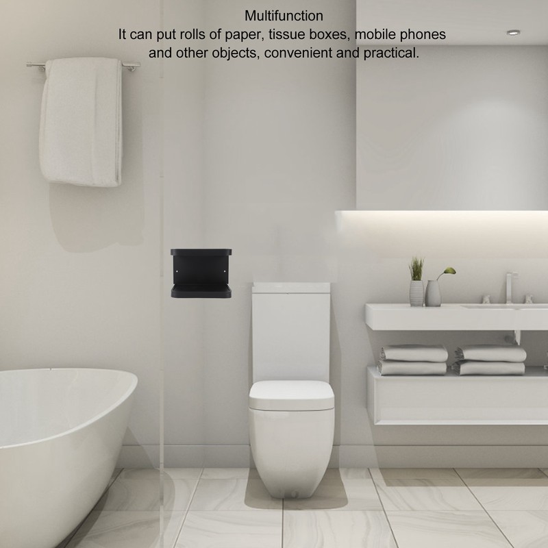 Toilet Paper Shelf Wall Mounted Rustproof Aluminum Toilet Paper Roll