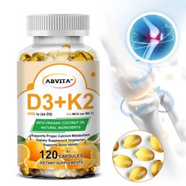 Vitamin D3 K2 5000IU 120 capsules high content MK-7 200mcg bone health calcium metabolism supplement, 2 units, 60 tablets / 비타민 D3 K2 5000IU 120캡슐 고함량 MK-7 200mcg 뼈 건강 칼슘 대사 영양제, 2개, 60정