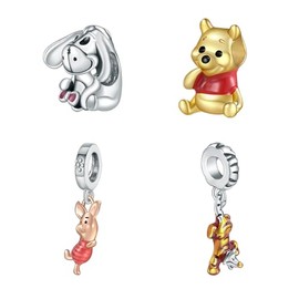 NJXINJIABO Animal Friends 925 Sterling Silver Dangle Charms with Sparkling Cubic Zirconia, Women's Jewelry Gift for Christmas Birthday Anniversary Valentine's Day