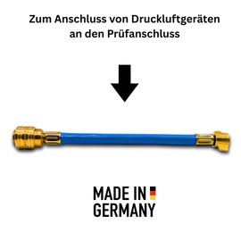 Truck Filling Hose 500 mm with Euro Coupling (NW 7.2) - GRUBENSTAHL® Compressed Air Adapter for Test Connection - 18 Bar - Brass Connections - Tyre Inflator & Workshop Accessories