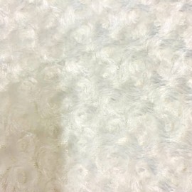 Ruth Ivory Cuddle Minky Rosette Soft Faux Fur Fabric by The Yard - 10083