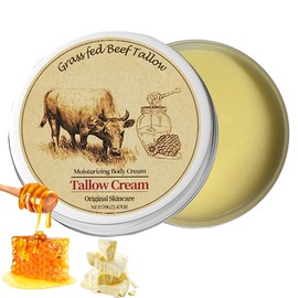 Beef Tallow for Skin, Beef Tallow and Honey Balm, Beef Tallow Face Moisturizer Hydrates and Nourishes the Skin, Whipped Tallow Honey Balm Natural Beef Tallow Lotion for Body Skin Care(2.470Z)