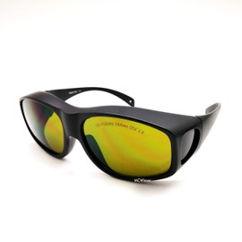 MCWlaser Laser Safety Glasses 190-450 & 800-2000nm Safety Glasses Typical for 355nm 405nm 445nm 450nm 808nm 980nm 1064nm 1085nm 1320nm 1342nm 1470nm 1550nm Absorption Type EP-5 Type 9