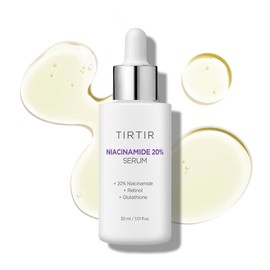 TIRTIR Sérum Niacinamida 20% 30 ml – Suero facial antimanchas con retinol y glutatión – Minimiza poros, controla brillo, unifica tono – Skin care coreano para piel grasa y mixta