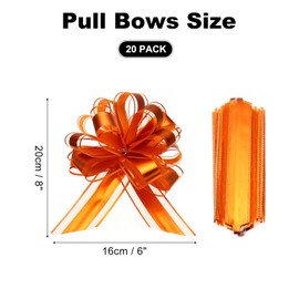 sourcing map 20pcs Orange Pull Bows 6.3 Inches Wide Large Organza Ribbon Gift Bows for Gift Wrapping Gift Baskets Decor Wedding Parties Birthday Florist Packaging and Decoration