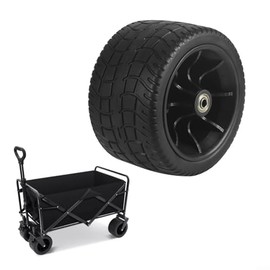 Rueda de repuesto resistente de 6 pulgadas para carro plegable – Neumático de poliuretano todo terreno con rodamientos dobles, rotación de 360 grados para carritos de jardín