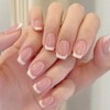 120 Piezas Francés Uñas Postizas, Rosa Natural Degradado Artificiales Uñas