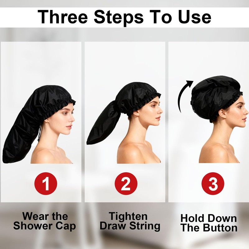 4 Pack Extra Large Shower Cap for Braids/Curly Hair/Dreadlock |