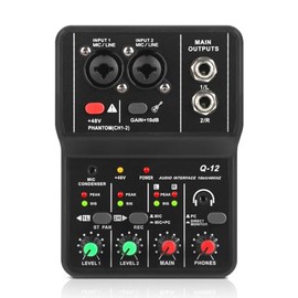 XTUGA Interfaz de audio USB para PC, interfaz para grabación de música, interfaz de audio XLR con conector de micrófono de 11.6 ft, tarjeta de sonido 
