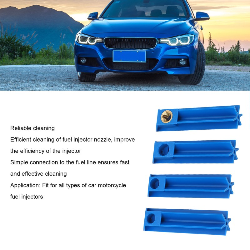 4PCS Fuel Injector Nozzle Flush Cleaner Adapter Universal Cleaning Tool