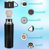 Belle Vous Black Stainless Steel Thermos Flask with Lid and