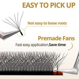 Lunamoon Volume Eyelashes, 3D, 4D, 5D Eyelash Extension, Premade Fans Eyelash Extensions, Eyelash Extensions, Pre-Fanned Eyelashes, W Eyelashes, 6D/0.07D 10 mm, 30 g (Pack of 1)