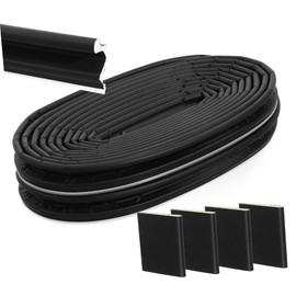 DOITOOL Sealing Strip Exterior Door Draft Stopper Weather Stripping Proofing Door Sweep for Bottom of Door Sound Door Seal Strip Replacement Thick for Door Seals Doors Strips Black