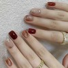 Nail Tips, Set of 24 Flesh Nails, 3D Handmade Nail