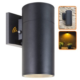 ZUUKOLE Dusk to Dawn Sensor Outdoor Wall Light, Exterior Lighting -ETL Listed, Aluminum Anti-Rust Waterproof Wall Mount Cylinder Design, 1-Direction Up or Down Light Fixture for Porch,Patio or Doorway