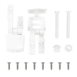 Meaferks Durable Plastic Toilet Seat Hinges, Toilet Seat Bolts Screws Nuts, Universal Toilet Seat Replacement Patrts Fits Most American Toilet lids, 1 Pair White (2Pcs- MFL13)