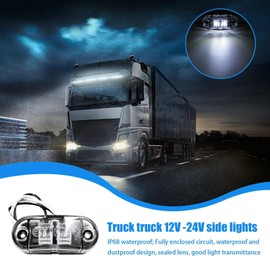 Trailer Side Marker Lights | 12V- 24V Truck Side Marker Lights, Ultra Bright Waterproof Marker Lights For Trucks, Camper Trucks, Boat, Car, Pickup Bus