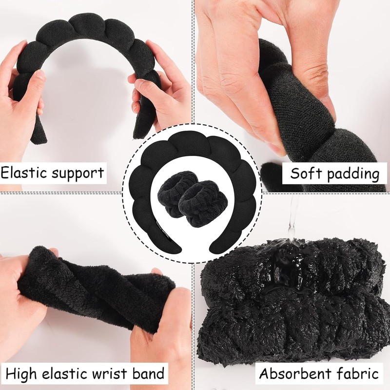 Spa Headband for Washing Face or Facial, Blue 6 Skincare