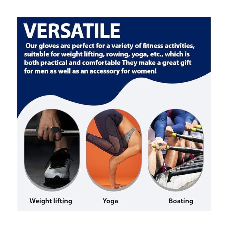 Weight Lifting Gloves for Men Women: Rubber Gym Weightlifting Anti-Slip