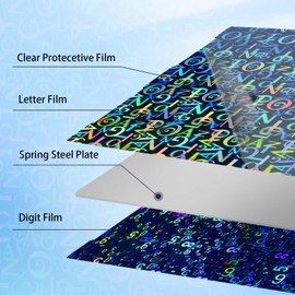 IdeaFormer-3D Smooth Digit+Letter Pen Build Plate for Anycubic Kobra 3/Kobra 3 Combo, Flexible Spring Steel Plate Sheet for 256x268mm 3D Printers Heat Bed