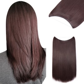 Invisible Secret Hidden Wire Clip in Hair Extensions 20-24 Inches Long Straight Wavy Curly Synthetic Hairpieces Miracle Translucent Fish Line 20 Inch Straight Orange