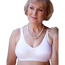 American Breast Care Women's Soft Cup Bra White 44B