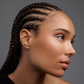 Handmade Rechts - Blau 925 Sterling Silber Ohr Manschette Ohrring für Frauen kein Piercing Minimalistisch hypoallergen Boho-Chic ungewöhnliches Geschenk für Sie nicht durchbohrten Ohren