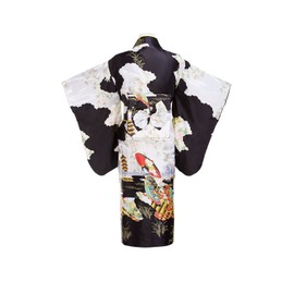 THY COLLECTIBLES Women's Silk Traditional Japanese Kimono Robe/Bathrobe/Party Robe (Black)