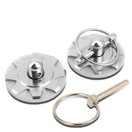 Universal CNC Aluminum Track Racing Hood Pins Lock Latch Kit, Pack of 2, Silver