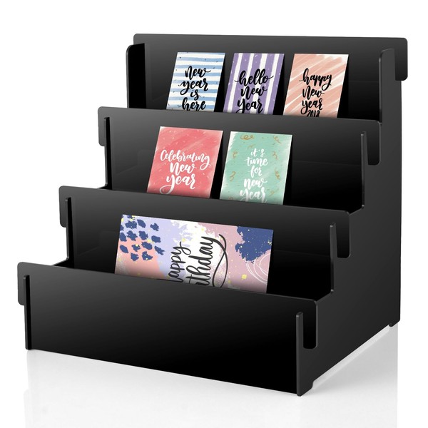 3 Tier Black Acrylic Greeting Card Display Stand Greeting Card