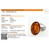 Sterling Silver and Baltic Honey Amber Adult Ring "Alaina"- size