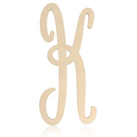 Wooden Monogram Letters for Wall Decor 12 Inch Cursive Wooden Letters Unfinished Large Wood Letter K Focal20 Craft Alphabet Wall Hanging for Wreath Nursery Baby Shower Home Decoration