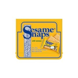 Sesame Snaps 30g | Suitable for vegetarians | Gluten free | (24 Pack, Coconut)
