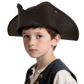 MCJC Tricorn Pirate Hat for Kids, Colonial Style Costume Accessory, Pirates of the Caribbean Merchandise Ages 3-13